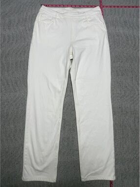 Halara White Stretch Cotton Blend Pants Size L